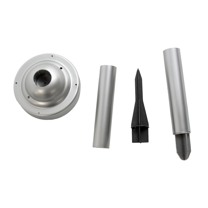 Lampa solarna LED ZENIT srebrna 30 cm ogrodowa kula wbijana