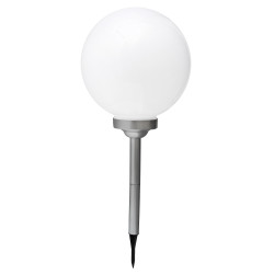 Lampa solarna LED ZENIT srebrna 30 cm ogrodowa kula wbijana