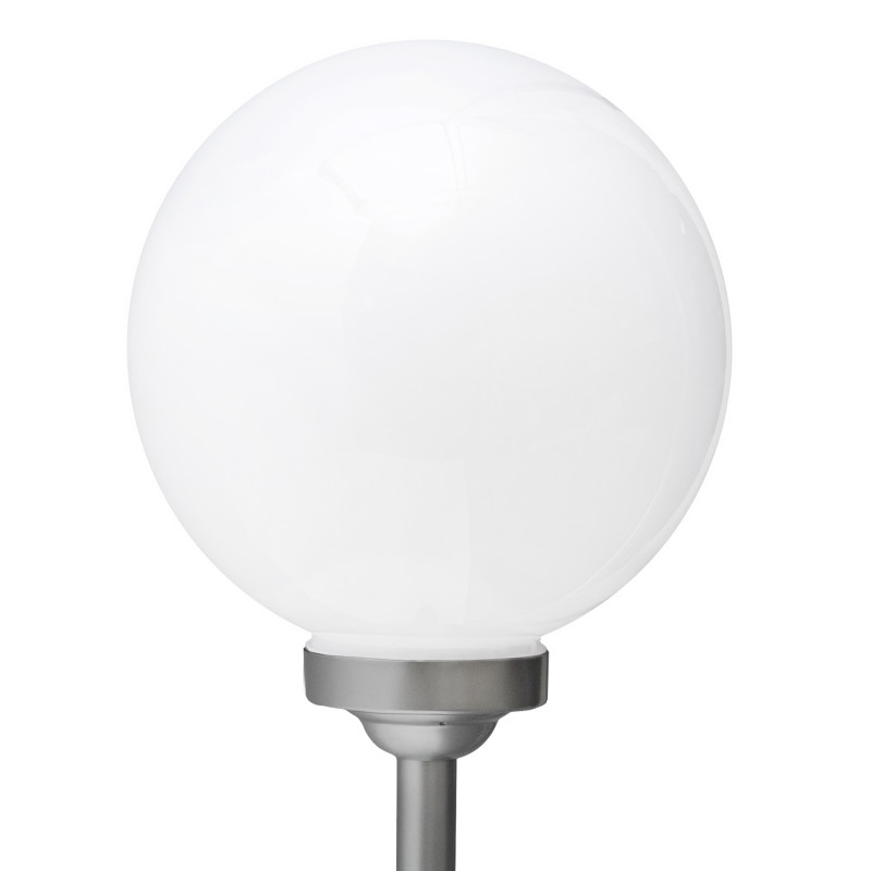 Lampa solarna LED ZENIT srebrna 30 cm ogrodowa kula wbijana