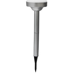 Lampa solarna LED ZENIT srebrna 30 cm ogrodowa kula wbijana