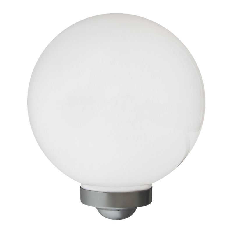 Lampa solarna LED ZENIT srebrna 30 cm ogrodowa kula wbijana