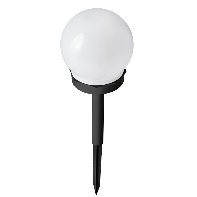 Lampa solarna LED ZENIT czarna 10 cm ogrodowa kula wbijana