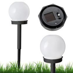 Lampa solarna LED ZENIT czarna 10 cm ogrodowa kula wbijana