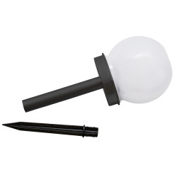 Lampa solarna LED ZENIT czarna 10 cm ogrodowa kula wbijana - 10 sztuk