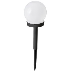 Lampa solarna LED ZENIT czarna 10 cm ogrodowa kula wbijana - 10 sztuk