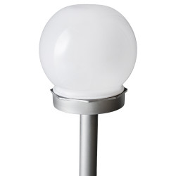 Lampa solarna LED ZENIT srebrna 10 cm ogrodowa kula wbijana - 10 sztuk