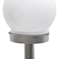 Lampa solarna LED ZENIT srebrna 10 cm ogrodowa kula wbijana - 10 sztuk