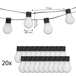 Girlanda Solarna ZORZA 20x Lampki Solarne Ogrodowe Wiszące
