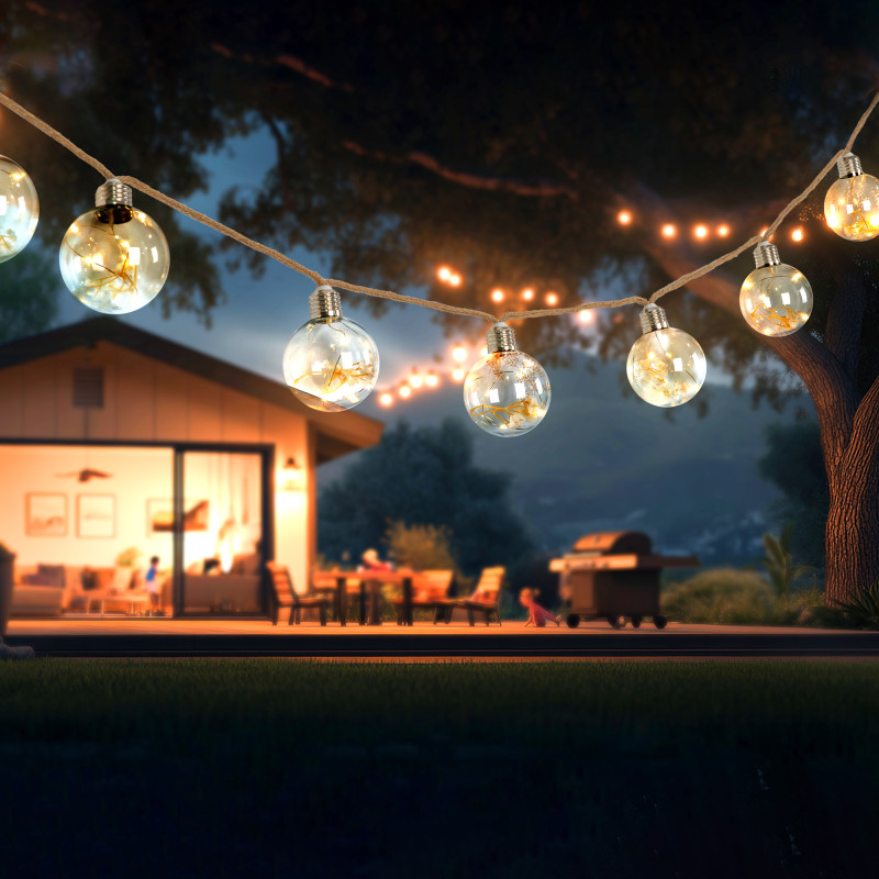 Girlanda Solarna BLUME 8x Lampki Solarne Ogrodowe Wiszące z kwiatkami