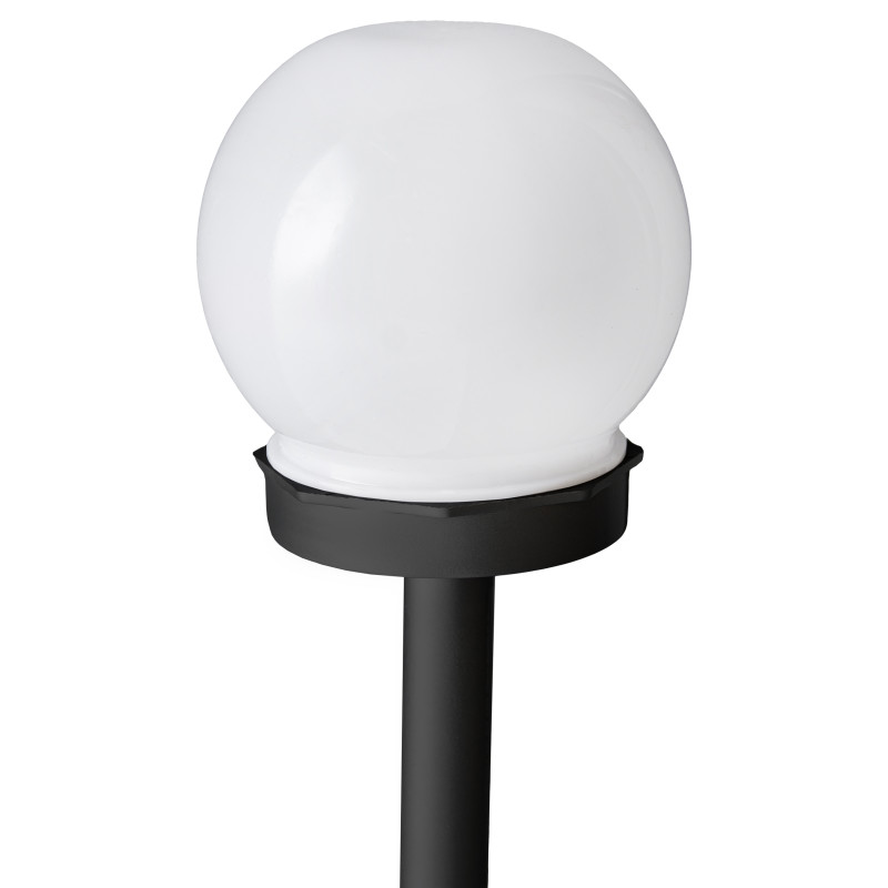 Lampa solarna LED AURA czarna 10 cm ogrodowa kula RGB wbijana