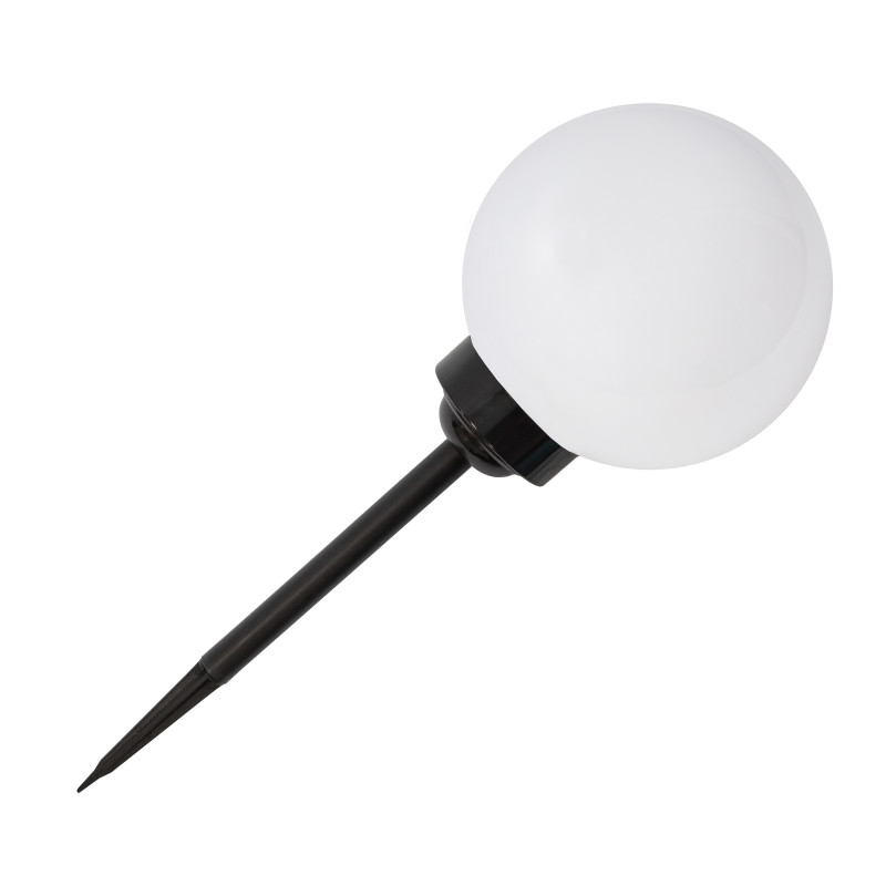 Lampa solarna LED AURA czarna 20 cm ogrodowa kula RGB wbijana