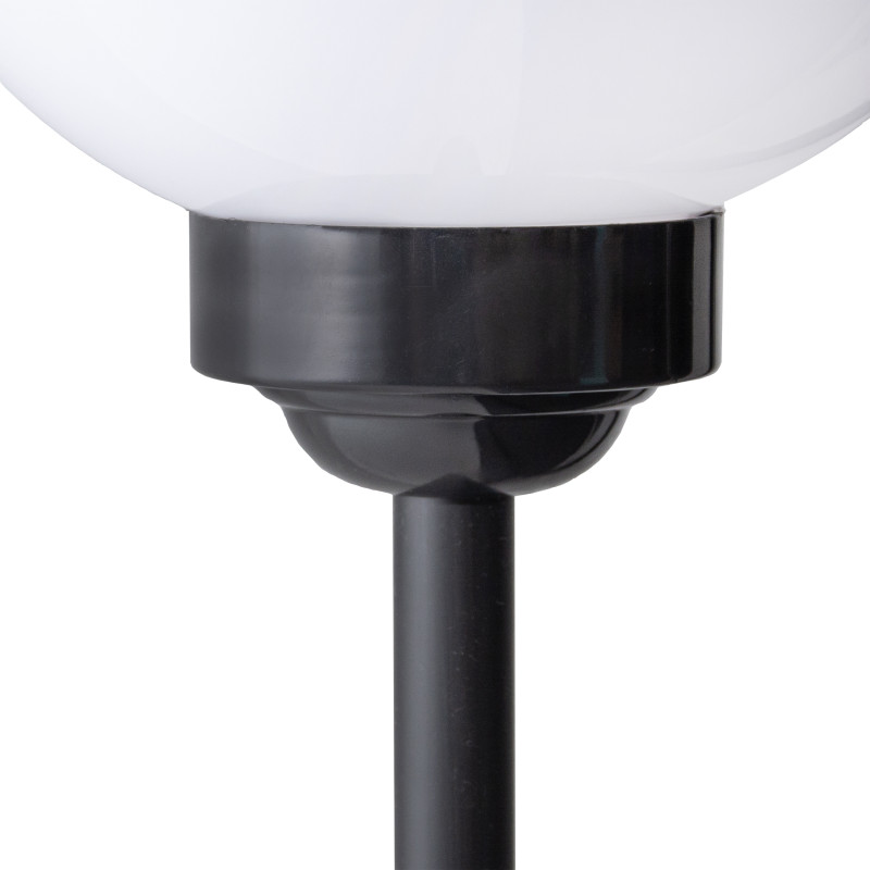 Lampa solarna LED AURA czarna 20 cm ogrodowa kula RGB wbijana