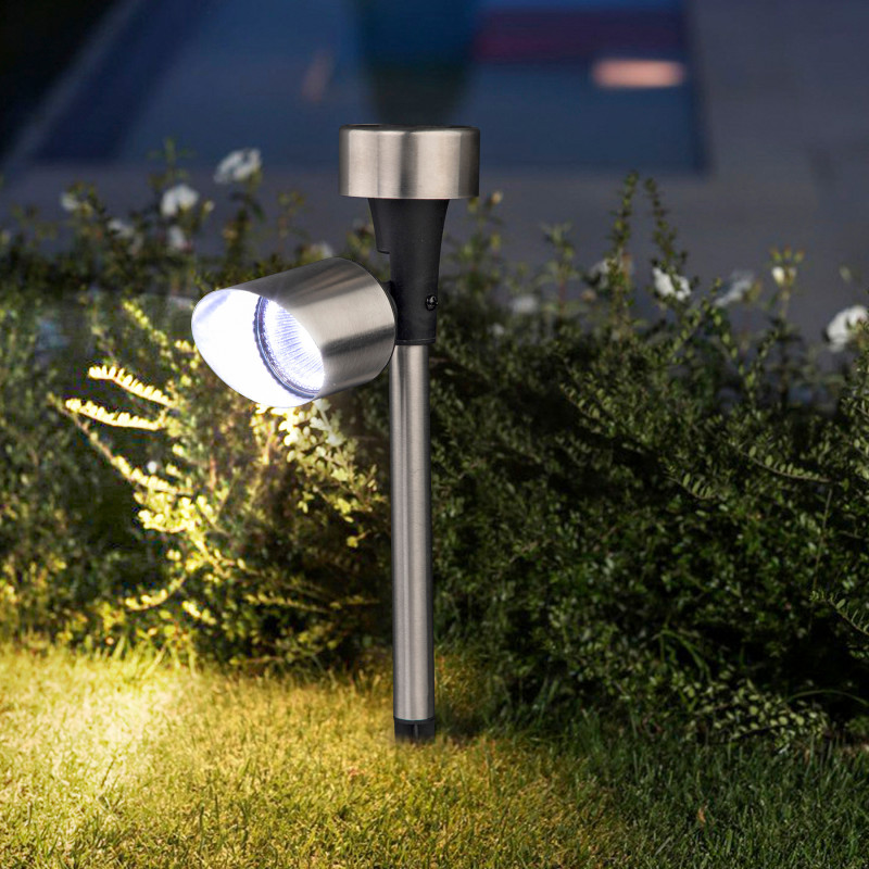 Lampa solarna srebrna punktowa LED 5,5x35,5cm