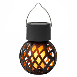 Lampka solarna LUMA czarna 12x LED ogrodowa latarenka wisząca stojąca