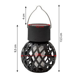 Lampka solarna LUMA czarna 12x LED ogrodowa latarenka wisząca stojąca