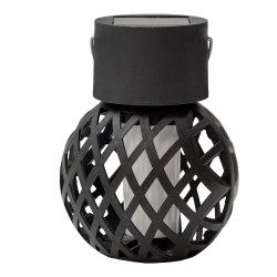 Lampka solarna LUMA czarna 12x LED ogrodowa latarenka wisząca stojąca