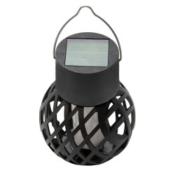 Lampka solarna LUMA czarna 12x LED ogrodowa latarenka wisząca stojąca