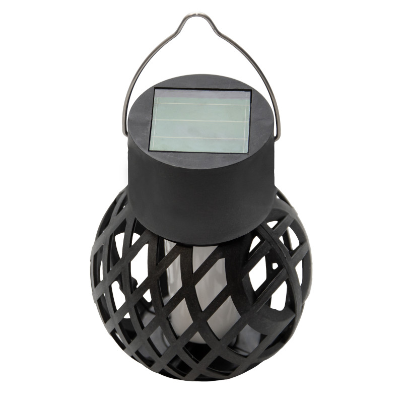 Lampka solarna LUMA czarna 12x LED ogrodowa latarenka wisząca stojąca