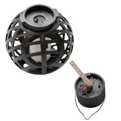 Lampka solarna LUMA czarna 12x LED ogrodowa latarenka wisząca stojąca