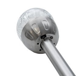 Lampka solarna RYSA srebrna 1x LED RGB ogrodowa wbijana kryształowa kula