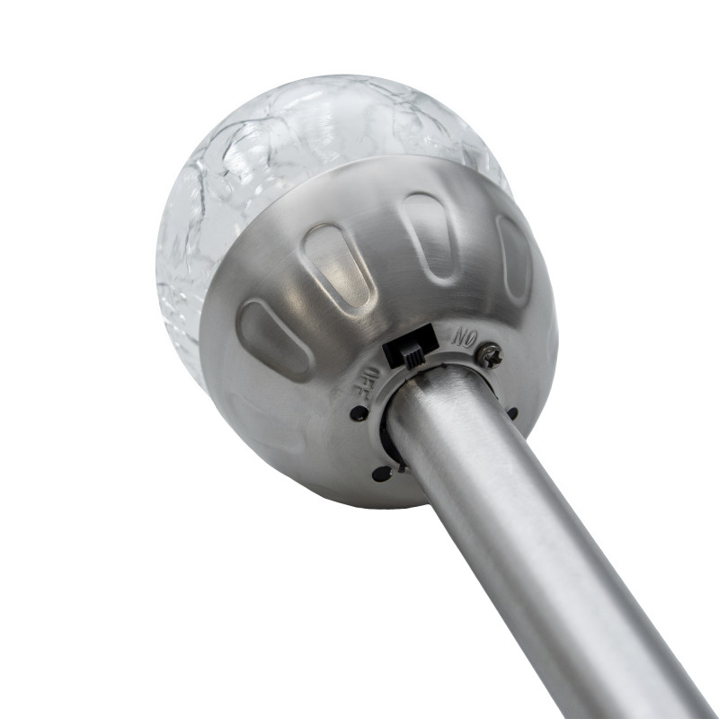 Lampka solarna RYSA srebrna 1x LED RGB ogrodowa wbijana kryształowa kula