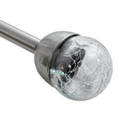 Lampka solarna RYSA srebrna 1x LED RGB ogrodowa wbijana kryształowa kula