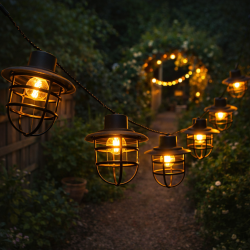 Girlanda Solarna GAJA 10x Lampki Solarne Ogrodowe Wiszące Ażurowe