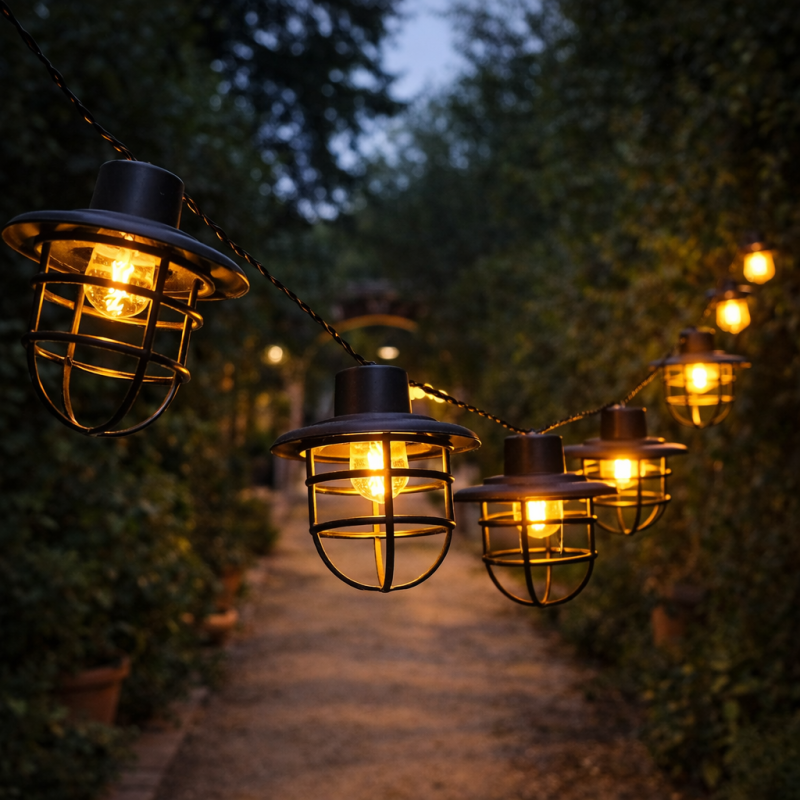 Girlanda Solarna GAJA 10x Lampki Solarne Ogrodowe Wiszące Ażurowe