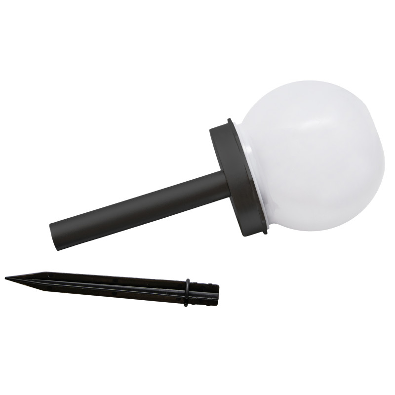 Lampa solarna LED AURA czarna 10 cm ogrodowa kula RGB wbijana - 10 sztuk