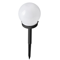 Lampa solarna LED AURA czarna 10 cm ogrodowa kula RGB wbijana - 10 sztuk