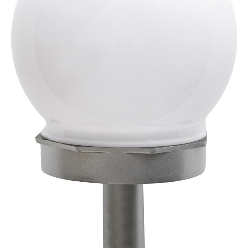 Lampa solarna LED AURA srebrna 10 cm ogrodowa kula RGB wbijana - 10 sztuk