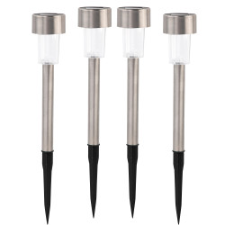 Lampa solarna ISKRA srebrna 4,5x31,5cm - 4 sztuki