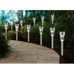 Lampa solarna ISKRA srebrna 4,5x31,5cm - 8 sztuk