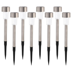 Lampa solarna ISKRA srebrna 4,5x31,5cm - 8 sztuk