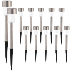 Lampa solarna ISKRA srebrna 4,5x31cm - 12 sztuk