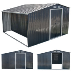 Stalowy domek narzędziowy 10m2 z drewutnią 324x313x149/190 narzędziownia blaszak