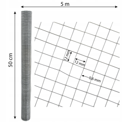Siatka zgrzewana ocynkowana kratka 0.5x5m ogrodzenie 12,7x12,7mm