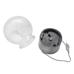 Lampka solarna RYSKA srebrna 1x LED RGB ogrodowa podwieszana kryształowa kula