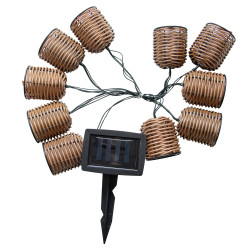 Girlanda Solarna CESTA 10xLED Lampki Solarne Kosze Ogrodowe Wiszące
