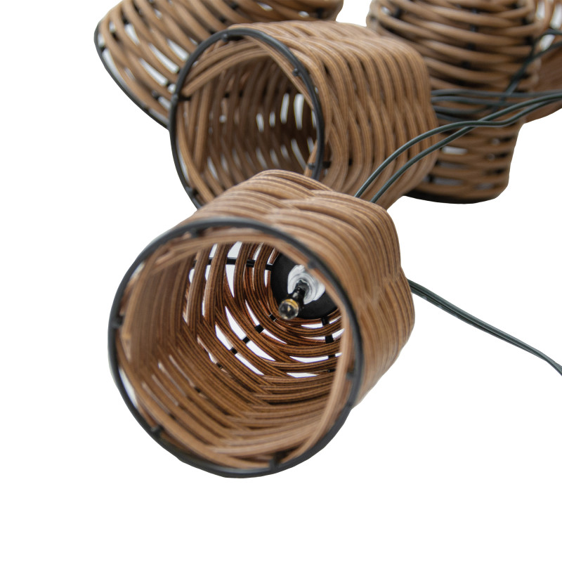 Girlanda Solarna CESTA 10xLED Lampki Solarne Kosze Ogrodowe Wiszące