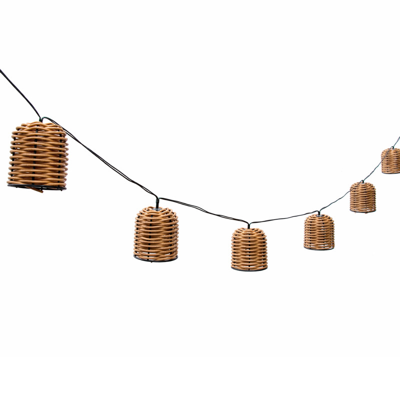 Girlanda Solarna CESTA 10xLED Lampki Solarne Kosze Ogrodowe Wiszące