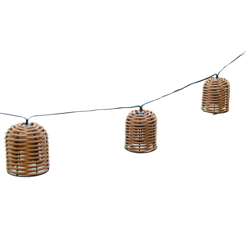 Girlanda Solarna CESTA 10xLED Lampki Solarne Kosze Ogrodowe Wiszące