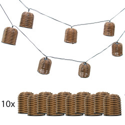 Girlanda Solarna CESTA 10xLED Lampki Solarne Kosze Ogrodowe Wiszące