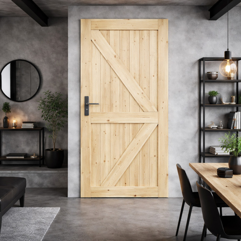 Drzwi sosnowe, sęczne - Loft II - Seria LOFT - Drzwi wewnętrzne drewniane