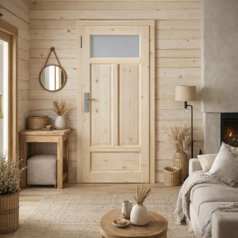 Drzwi sosnowe, sęczne - Verona wersja 1S - Seria Classic - Drzwi wewnętrzne drewniane