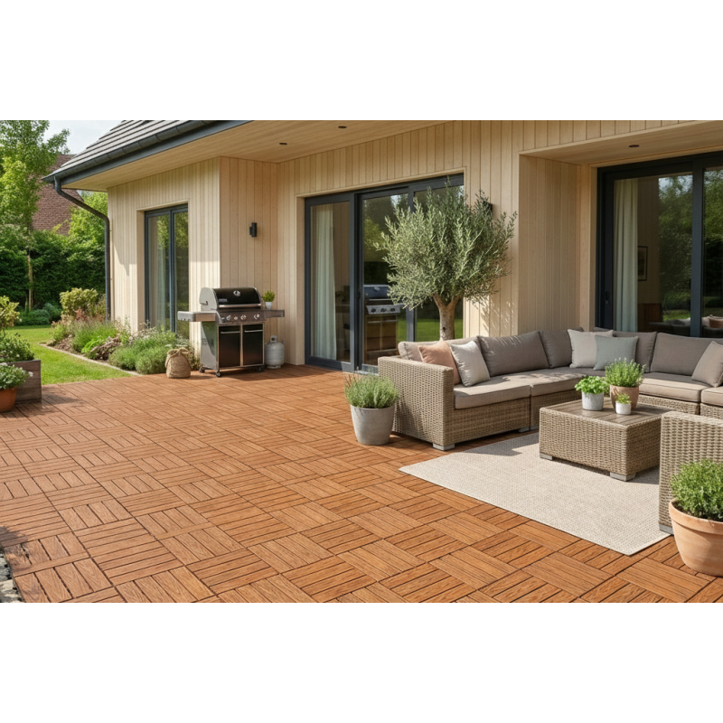 Podest tarasowy panel WPC 30x30x2,2 cm TEAK Zestaw 12szt. 1mkw