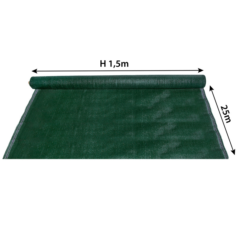 Siatka cieniująca zielona 1,5-25m, 90% zacienienia 105g/m2