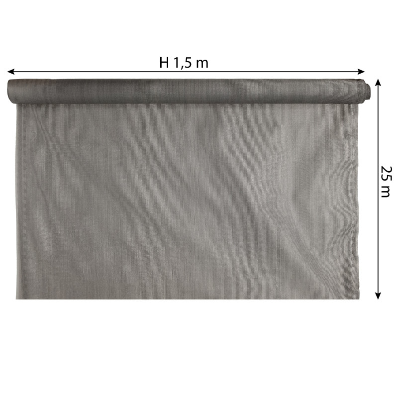 Siatka cieniująca szara H1,5mx25m 90% zacienienia 105g/m2