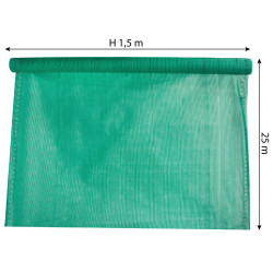 Siatka cieniująca zielona H1,5x25m 90% zacienienia 105g/m2