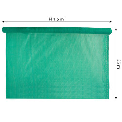 Siatka cieniująca zielona H1,5x25m 59% zacienienia 62g/m2